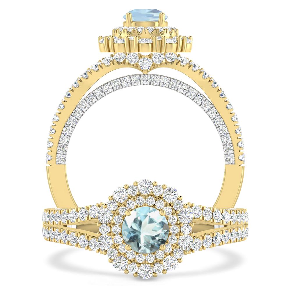 Yellow Gold - Aquamarine