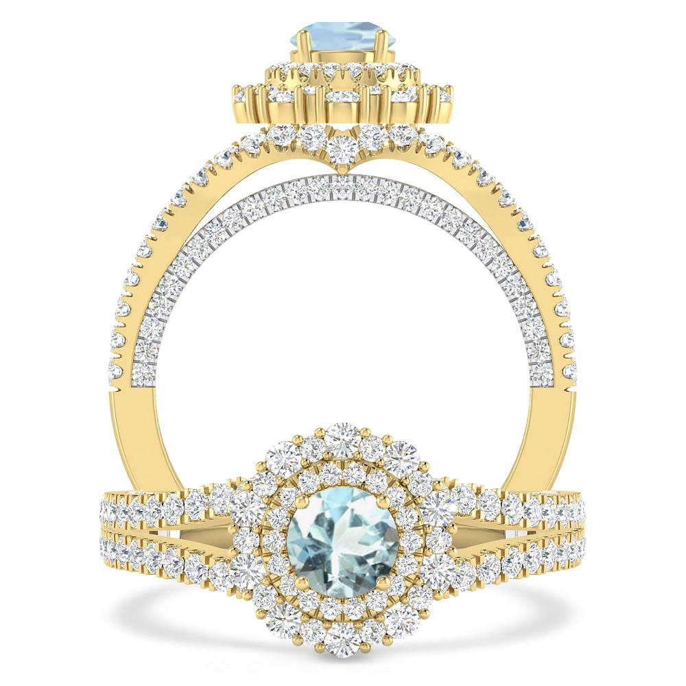 Yellow Gold - Aquamarine