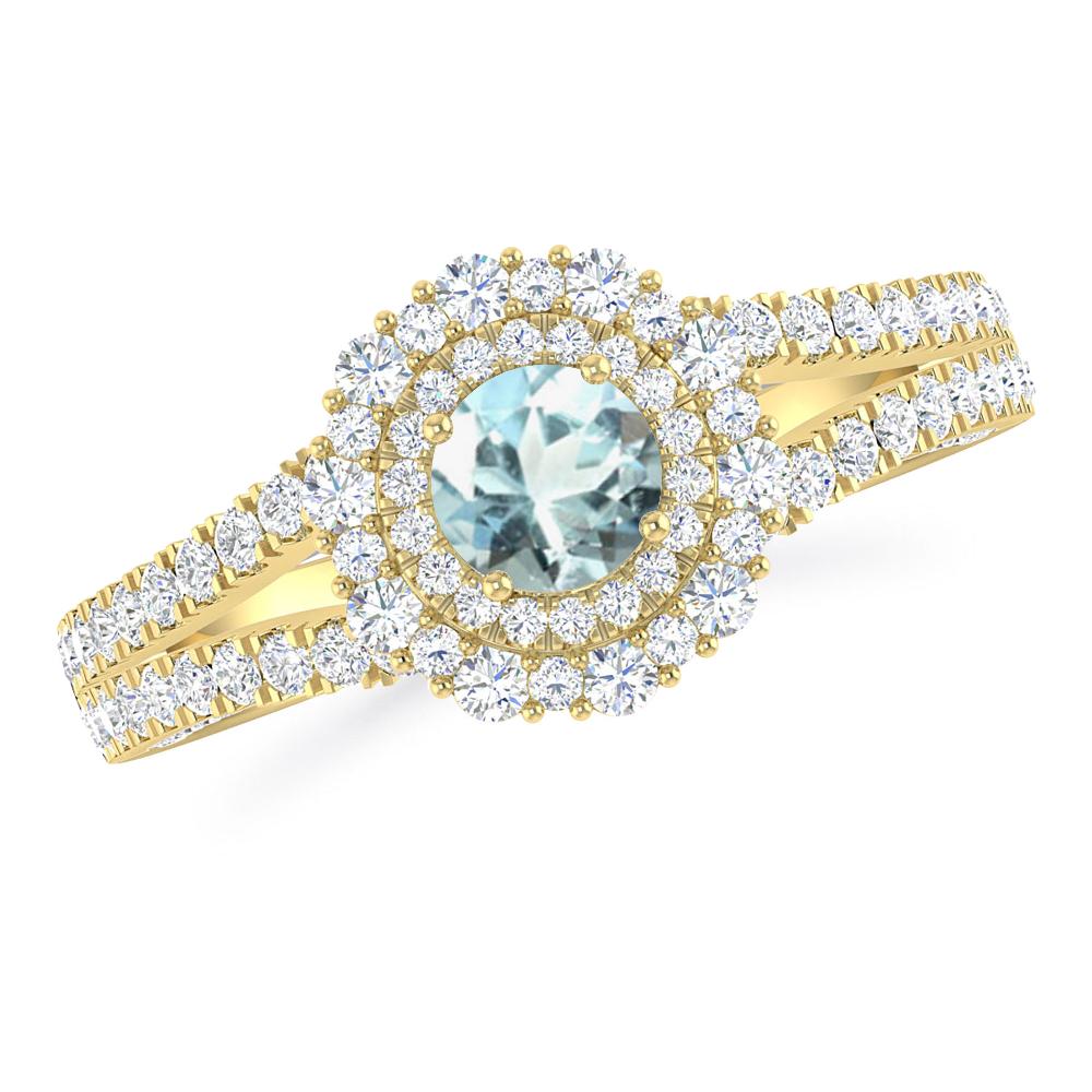 Yellow Gold - Aquamarine