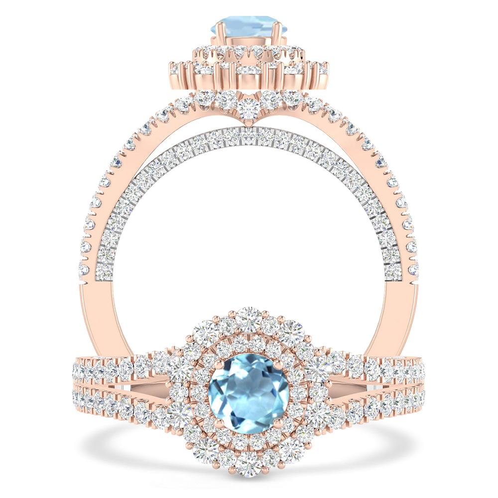 Rose Gold - Aquamarine