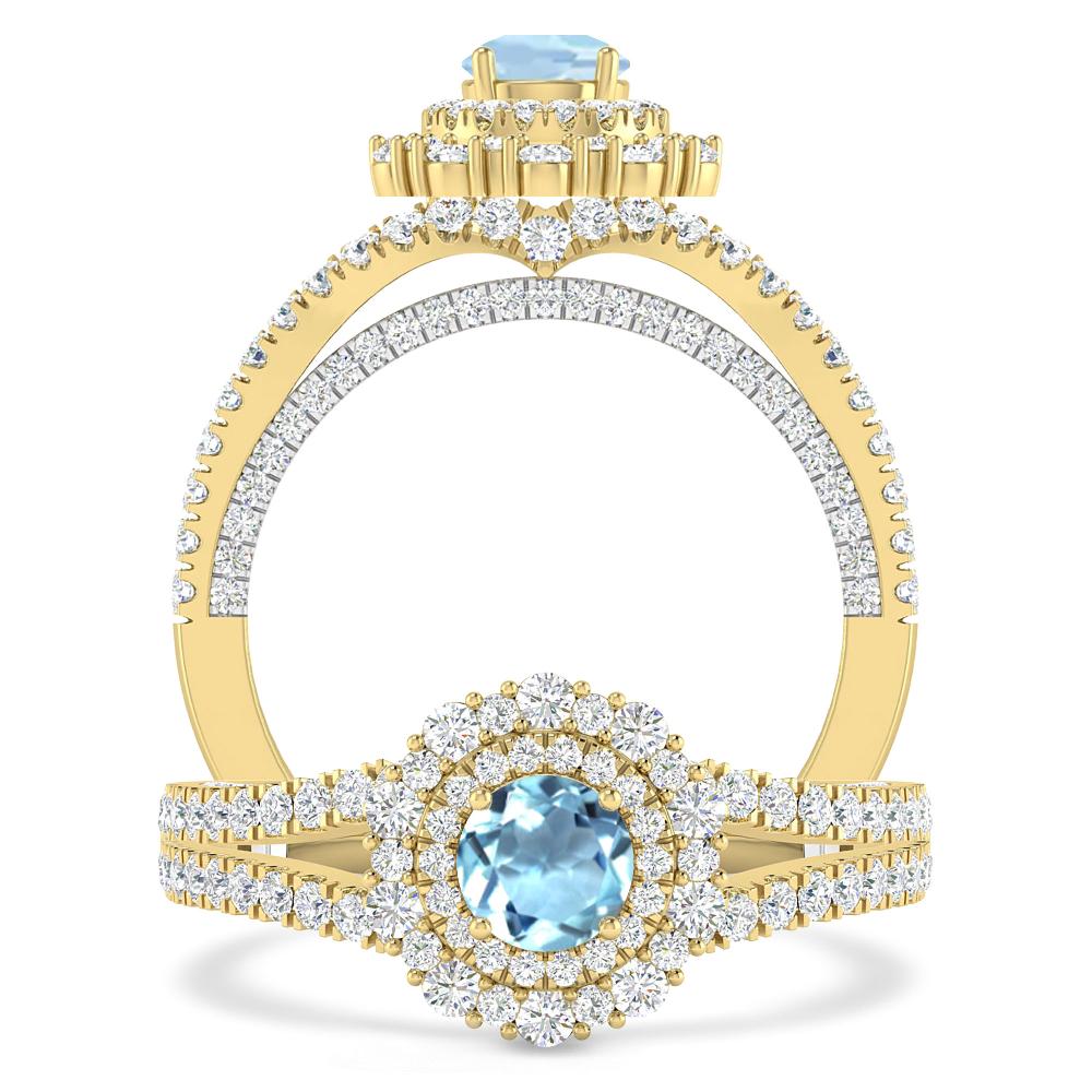 Yellow Gold - Aquamarine