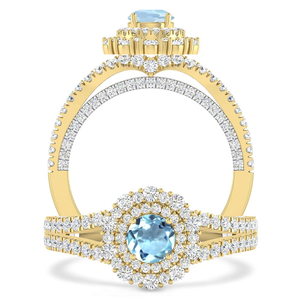 Yellow Gold - Aquamarine