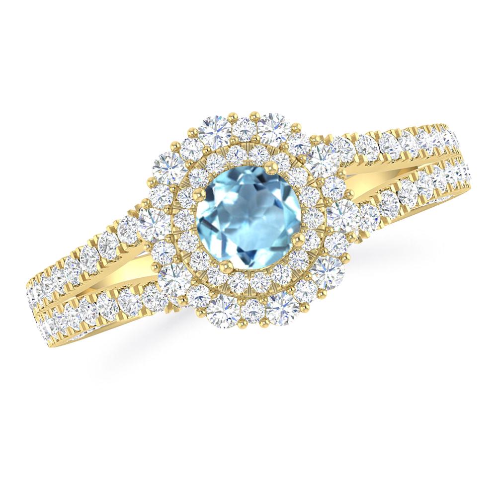 Yellow Gold - Aquamarine