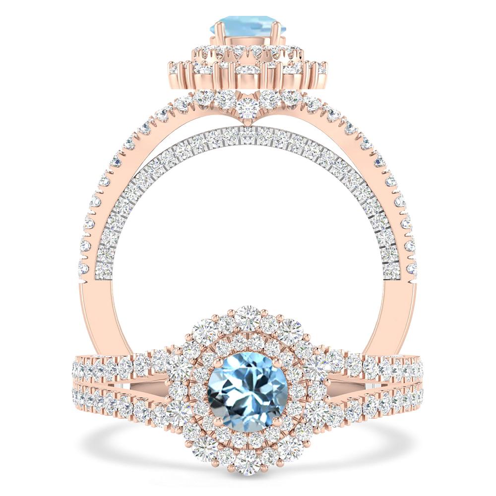 Rose Gold - Aquamarine