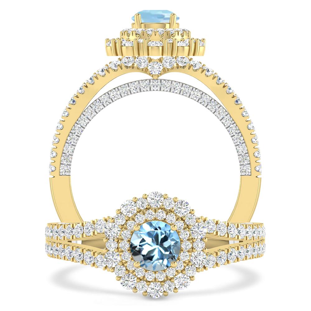 Yellow Gold - Aquamarine