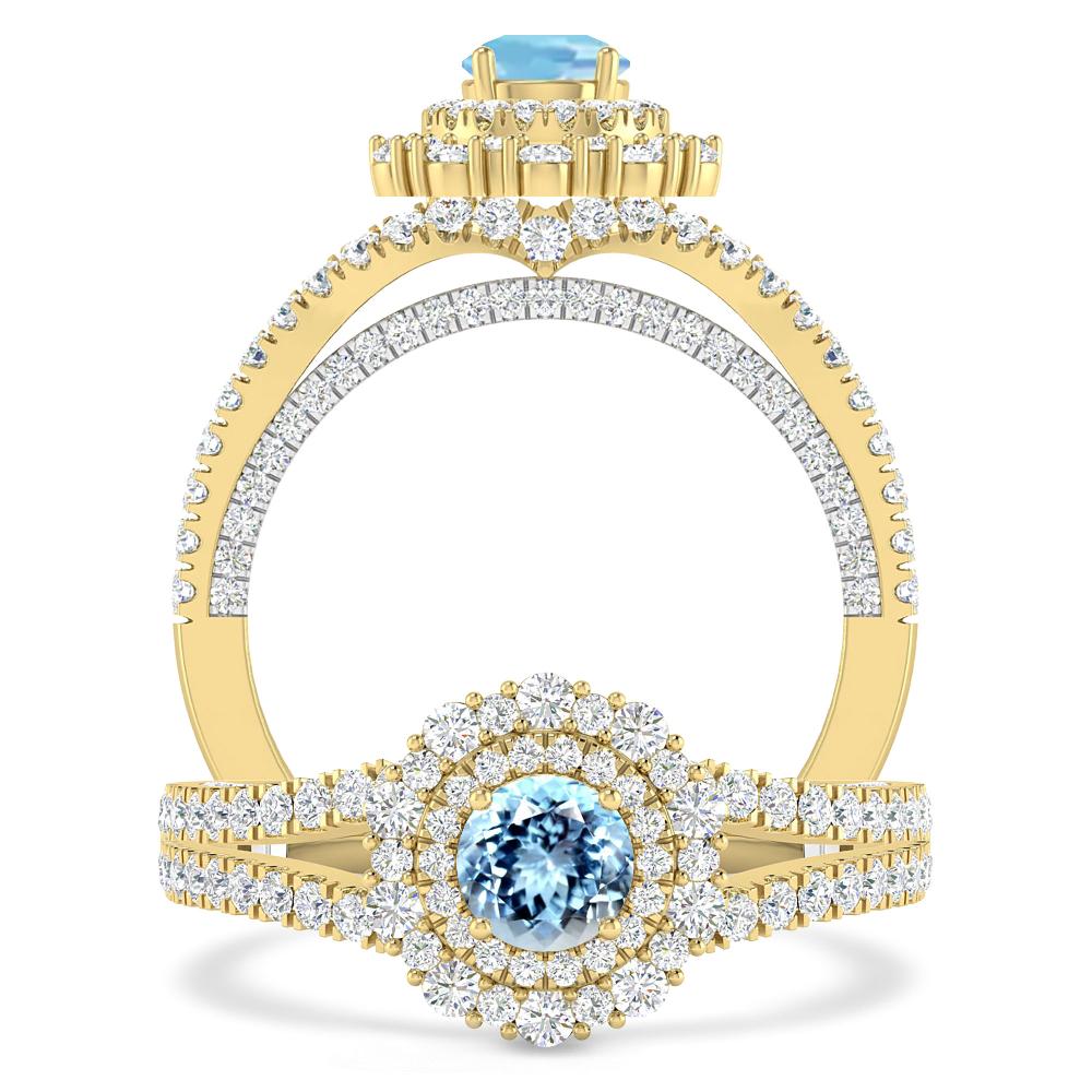 Yellow Gold - Aquamarine