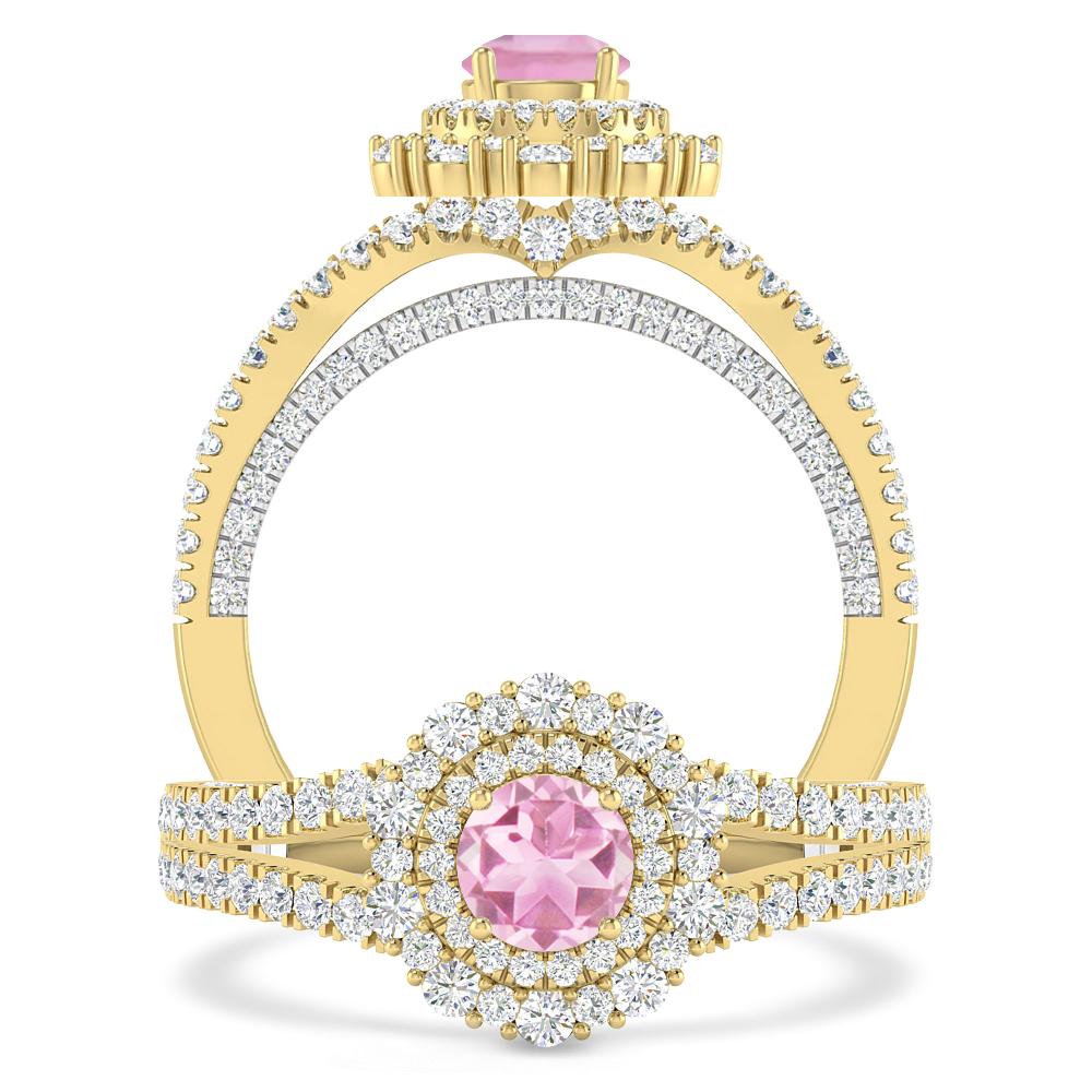 Yellow Gold - Pink Tourmaline