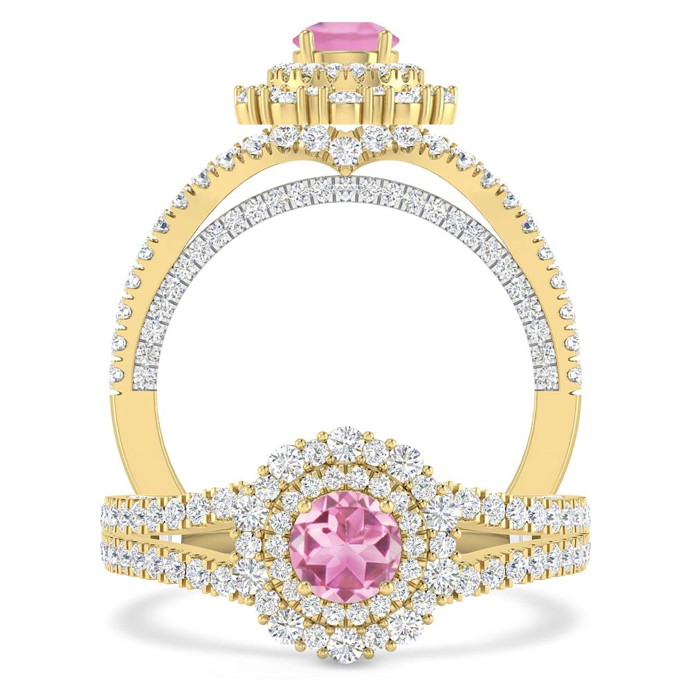 Yellow Gold - Pink Tourmaline