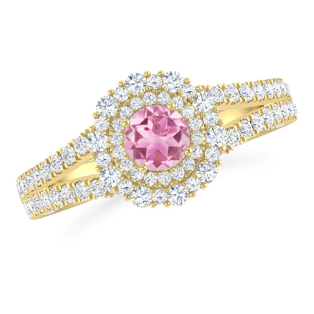 Yellow Gold - Pink Tourmaline