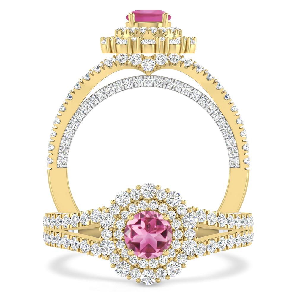 Yellow Gold - Pink Tourmaline