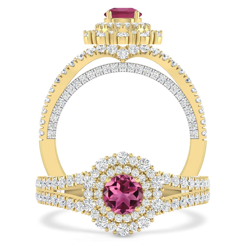 Yellow Gold - Pink Tourmaline