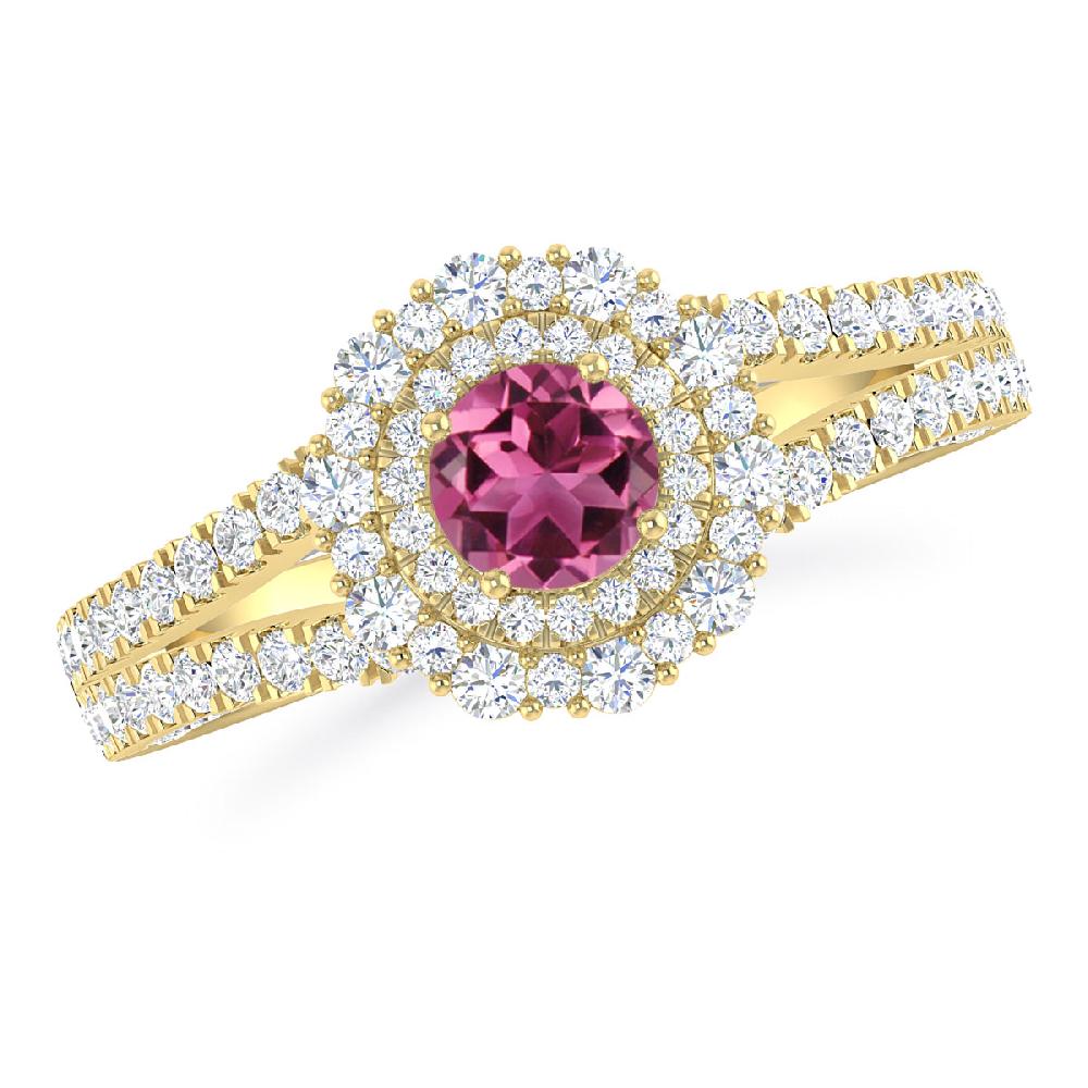 Yellow Gold - Pink Tourmaline