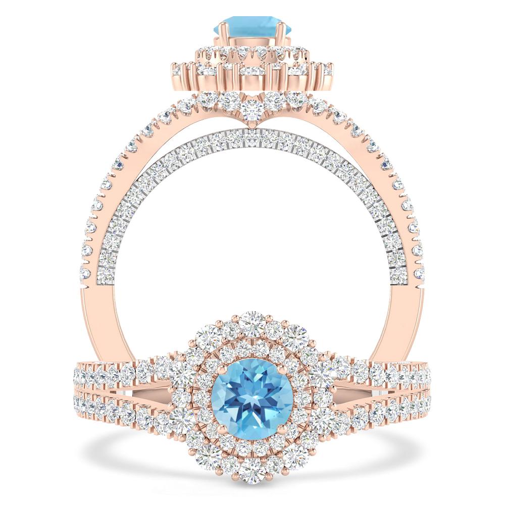 Rose Gold - Blue Topaz