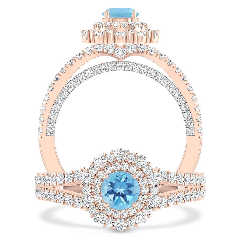 Rose Gold - Blue Topaz