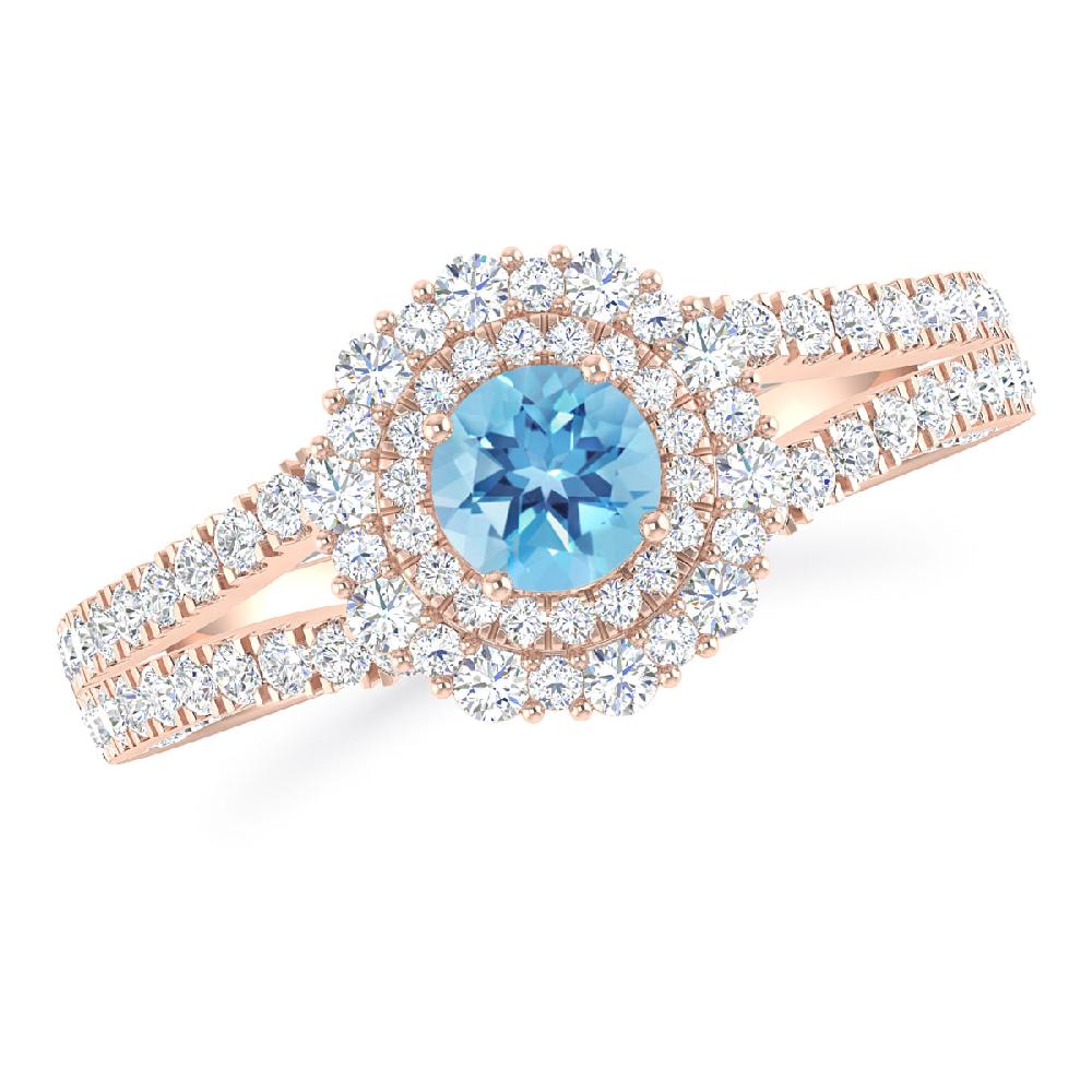 Rose Gold - Blue Topaz