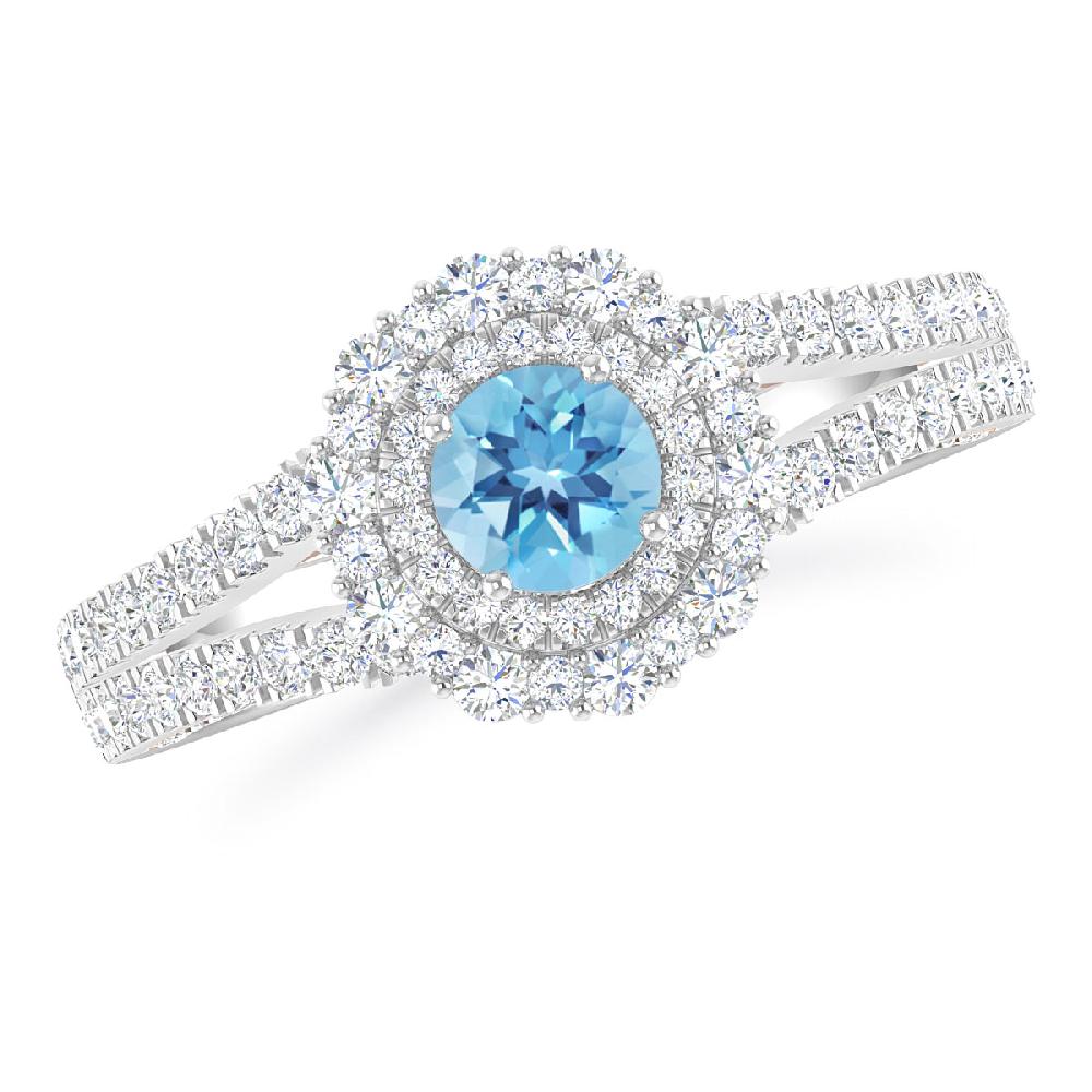 White Gold - Blue Topaz