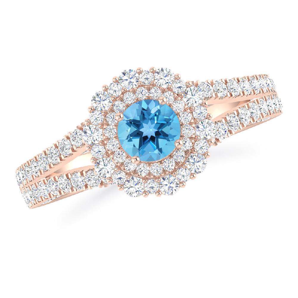 Rose Gold - Blue Topaz