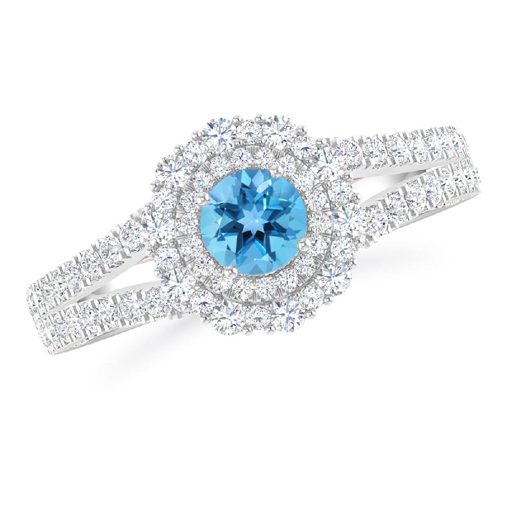 White Gold - Blue Topaz