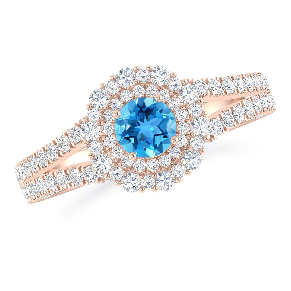 Rose Gold - Blue Topaz