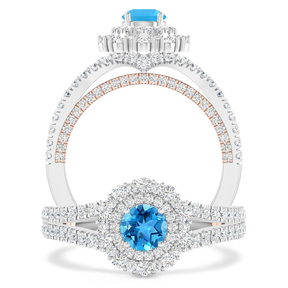 White Gold - Blue Topaz