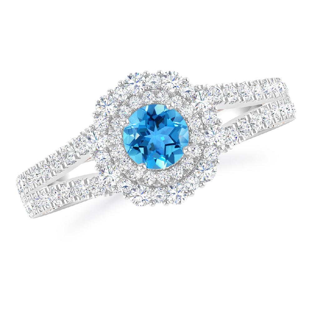 White Gold - Blue Topaz