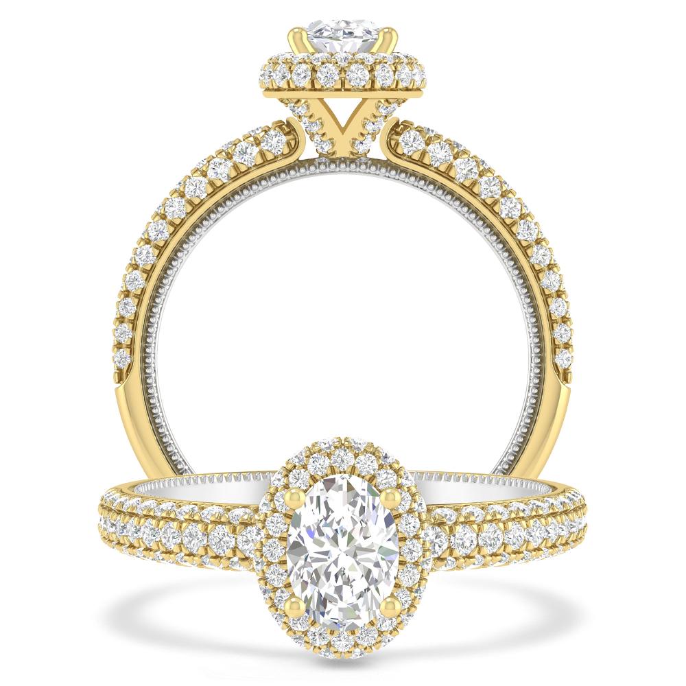 Yellow Gold/White Gold - 1 7/8