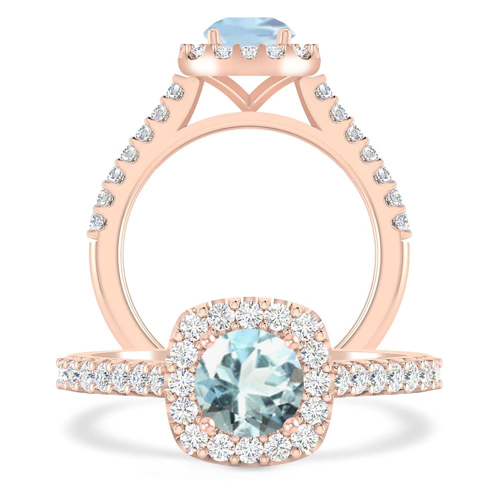 Rose Gold - Aquamarine