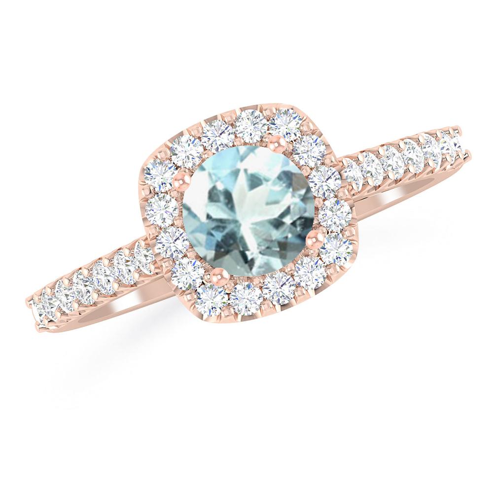 Rose Gold - Aquamarine
