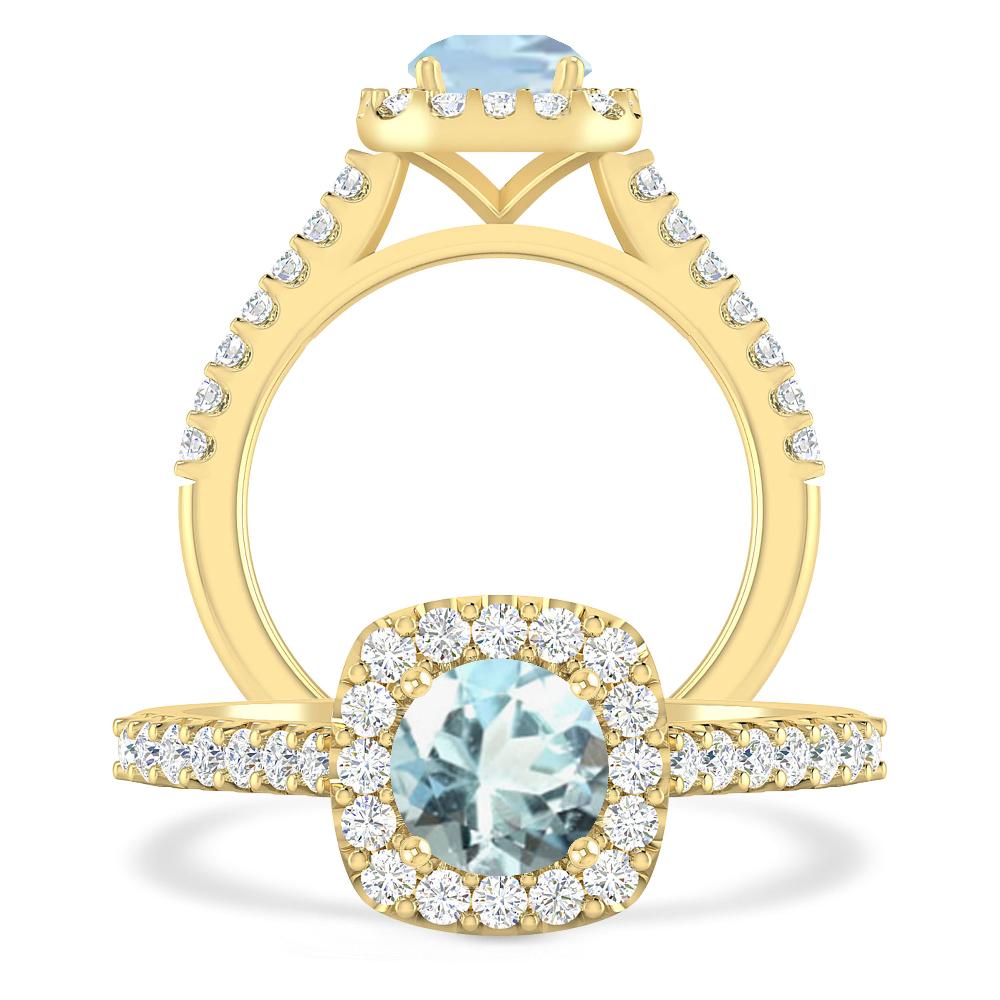 Yellow Gold - Aquamarine