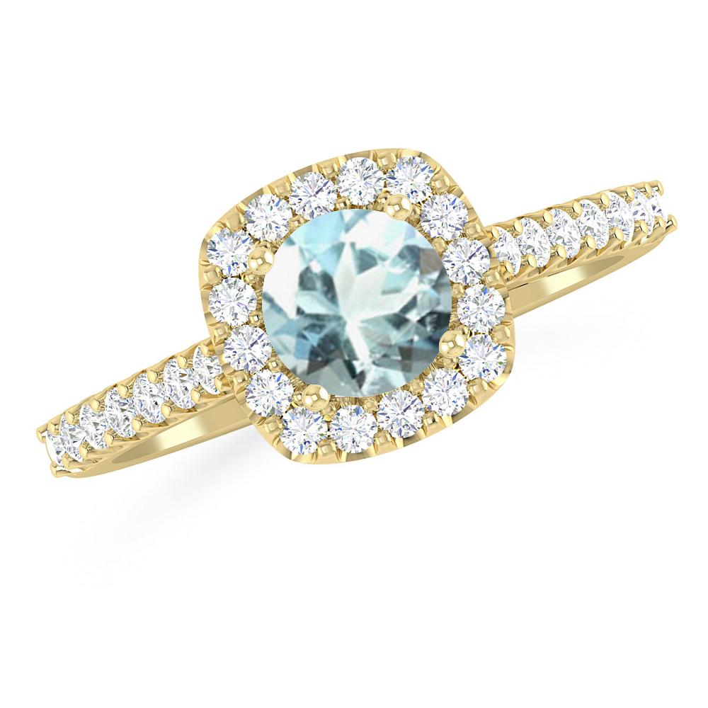 Yellow Gold - Aquamarine