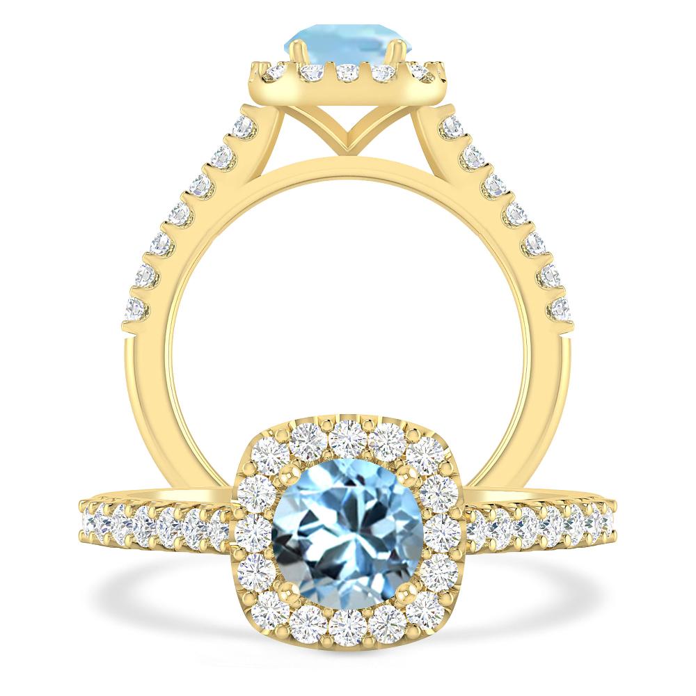 Yellow Gold - Aquamarine
