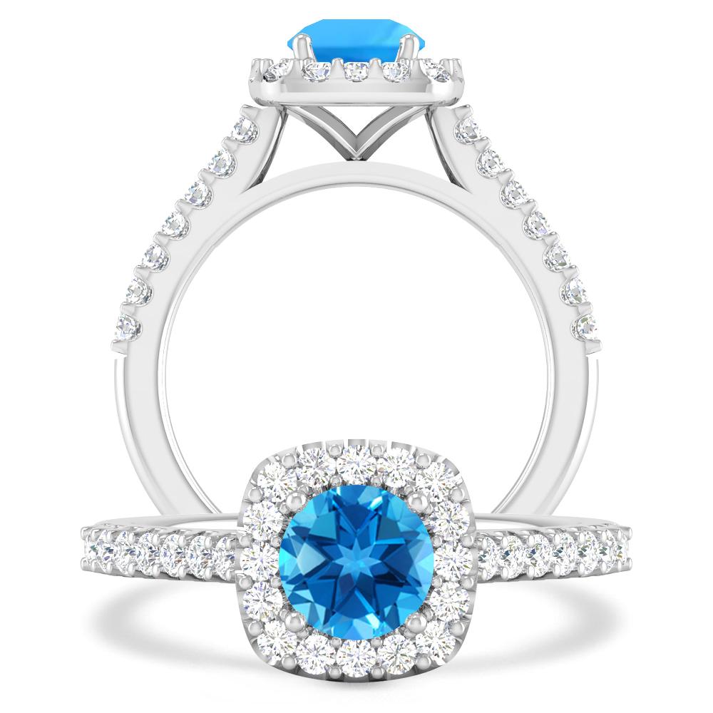 White Gold - Blue Topaz