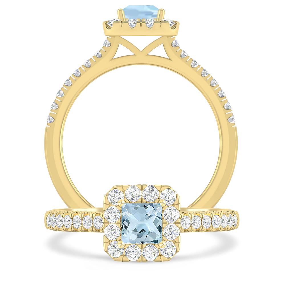Yellow Gold - Aquamarine