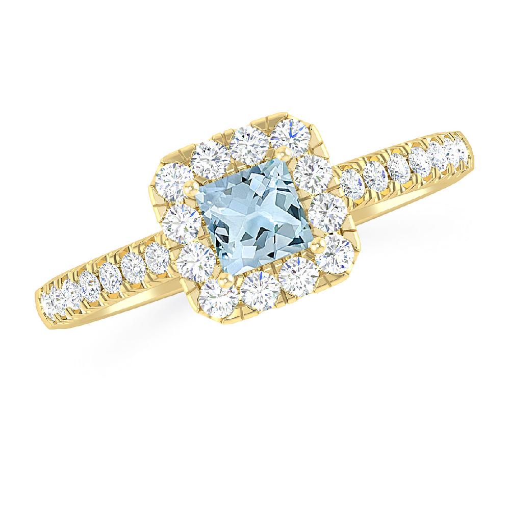 Yellow Gold - Aquamarine