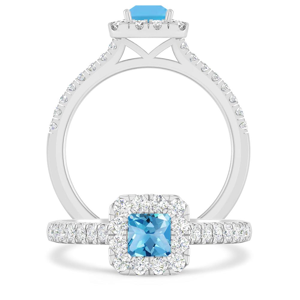 White Gold - Blue Topaz