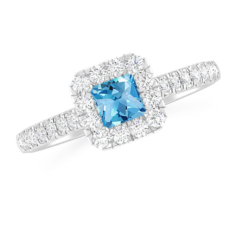 White Gold - Blue Topaz