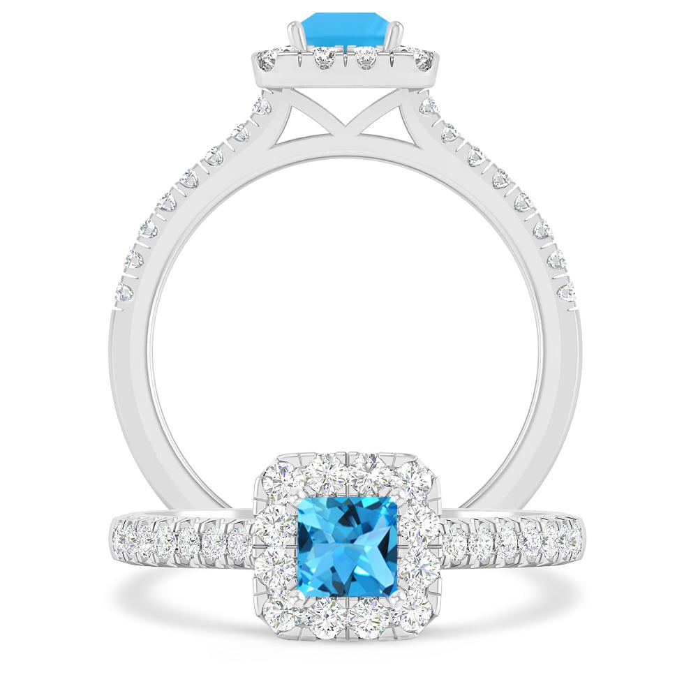 White Gold - Blue Topaz