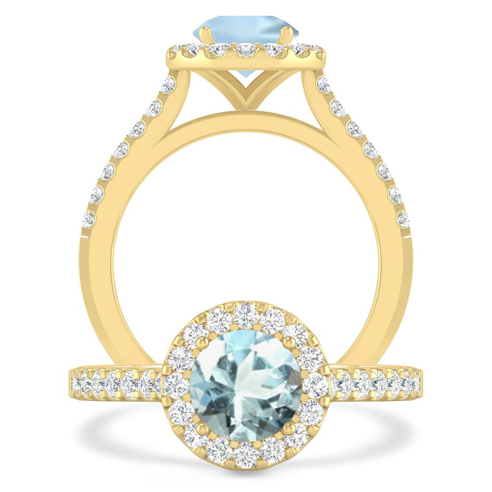 Yellow Gold - Aquamarine