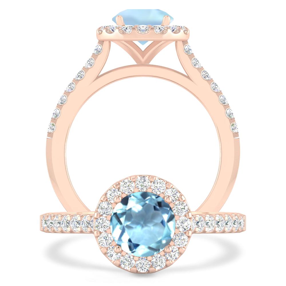 Rose Gold - Aquamarine