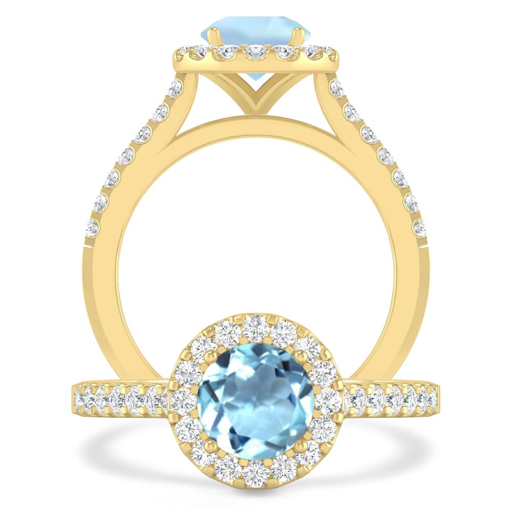 Yellow Gold - Aquamarine