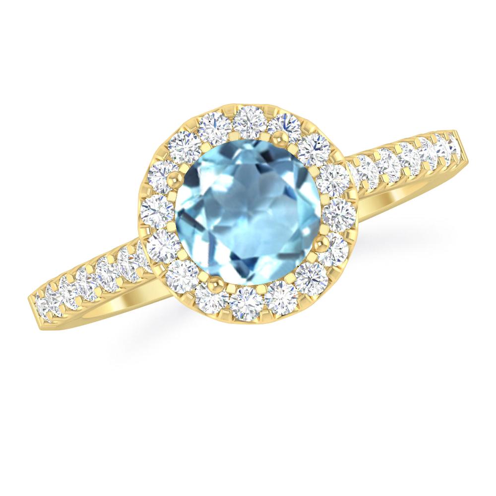 Yellow Gold - Aquamarine