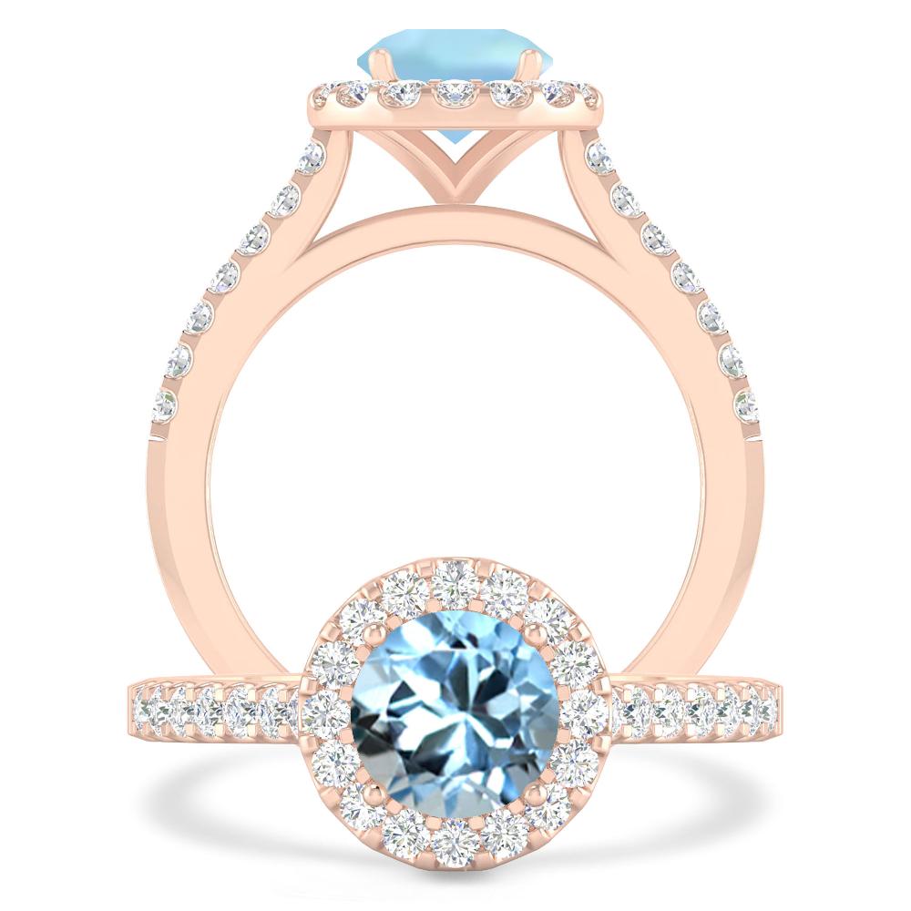 Rose Gold - Aquamarine
