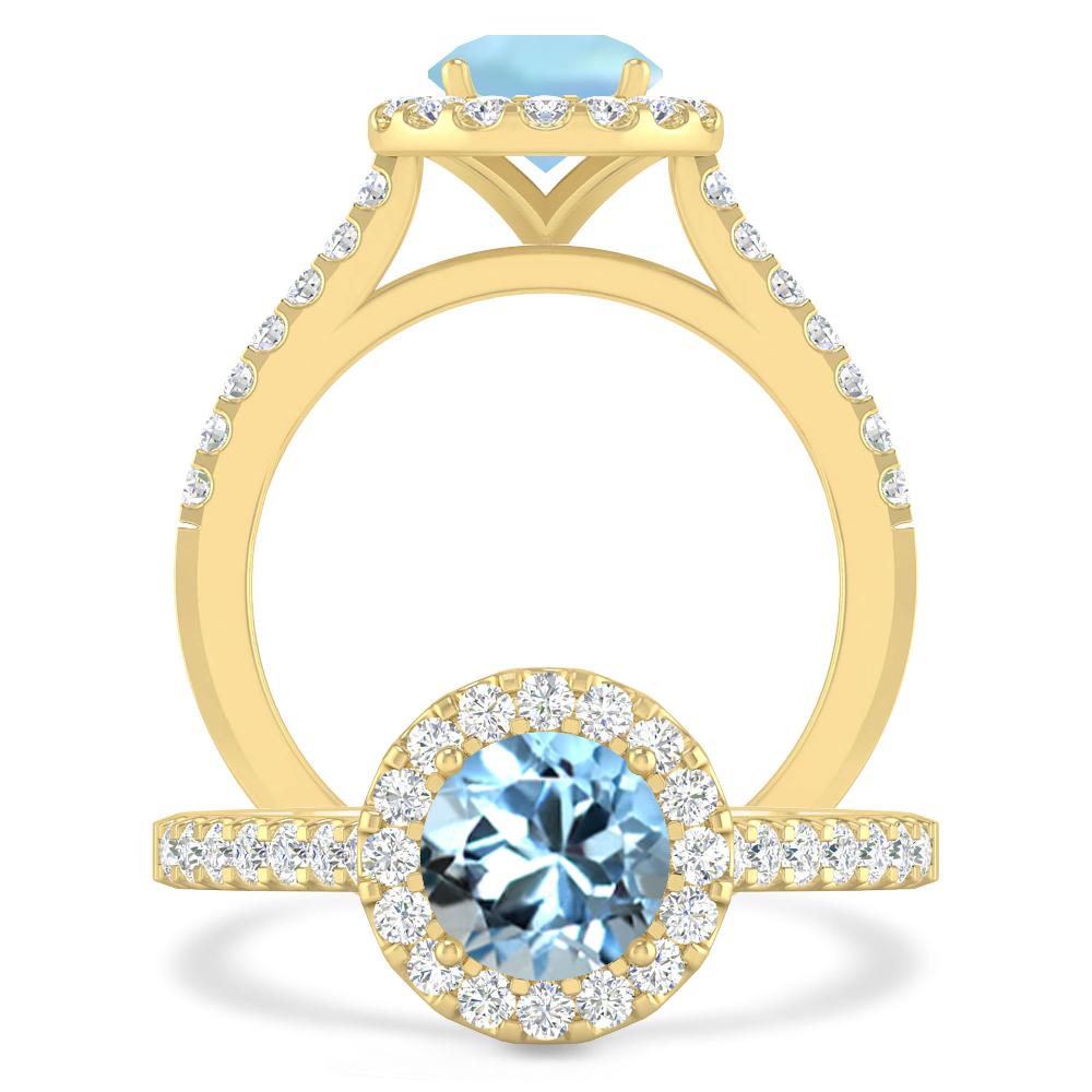 Yellow Gold - Aquamarine