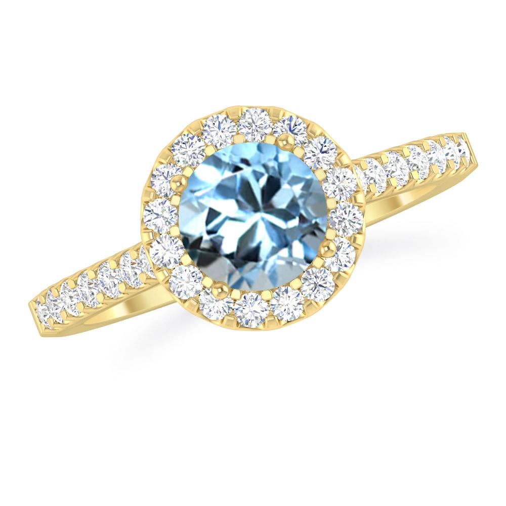 Yellow Gold - Aquamarine