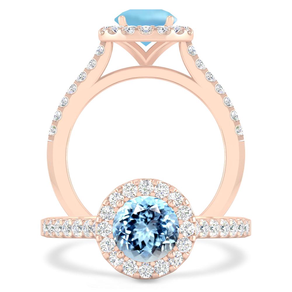 Rose Gold - Aquamarine