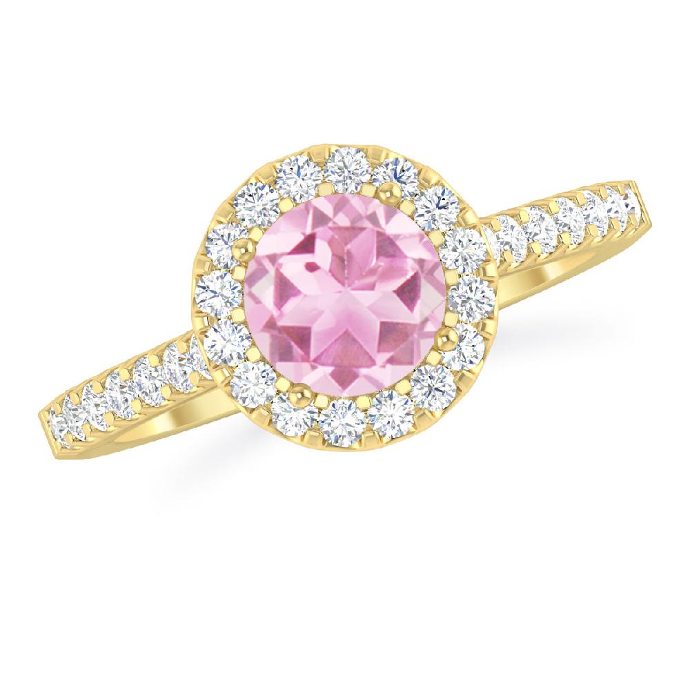 Yellow Gold - Pink Tourmaline