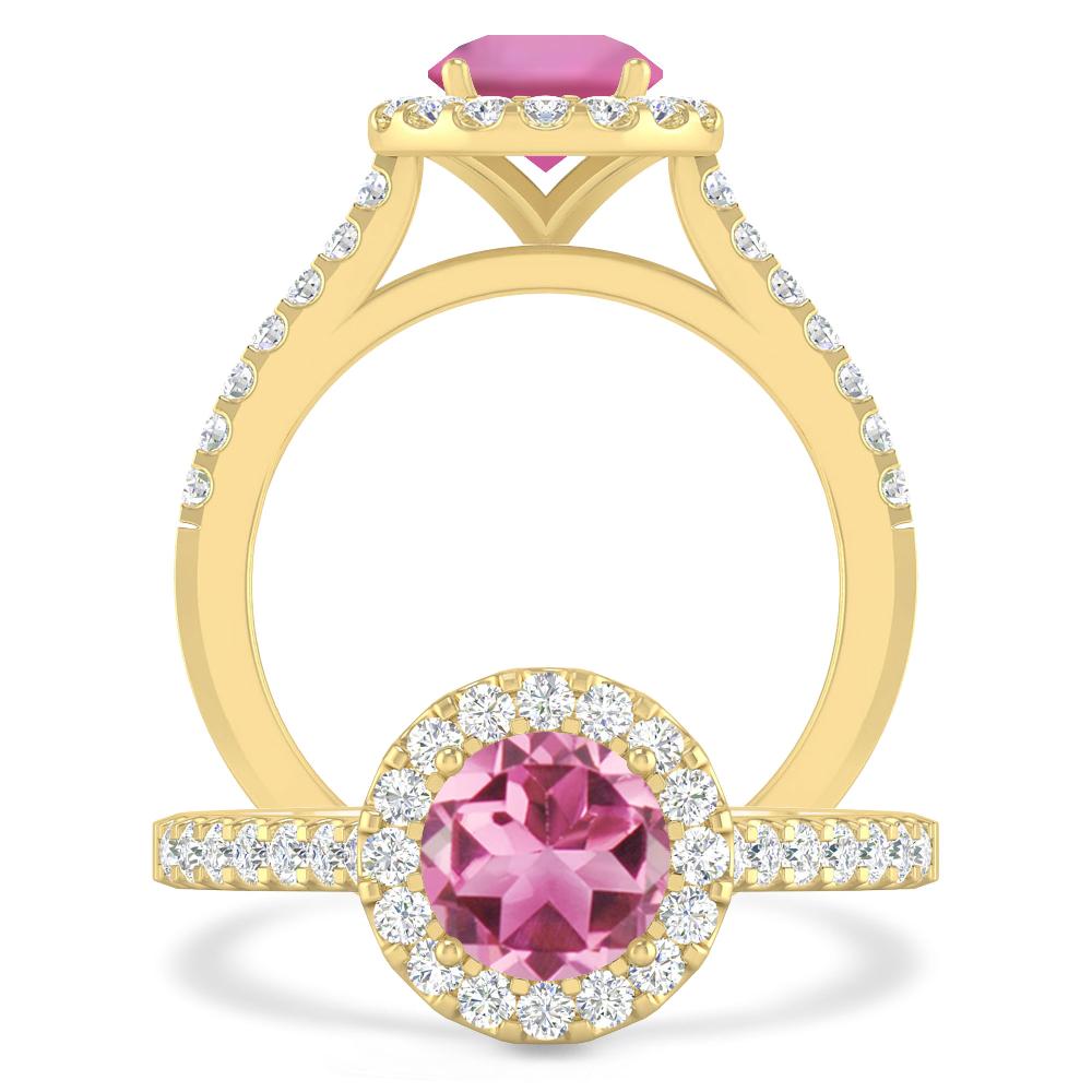 Yellow Gold - Pink Tourmaline