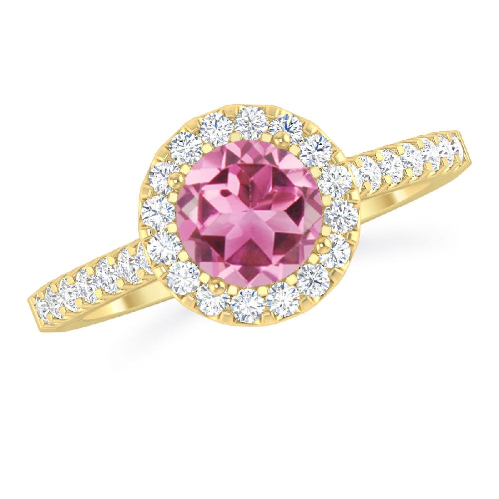 Yellow Gold - Pink Tourmaline