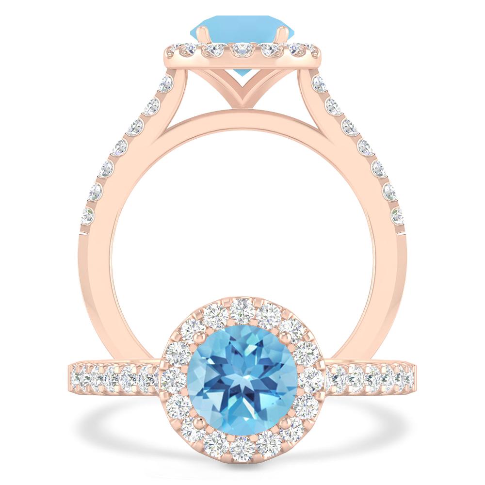 Rose Gold - Blue Topaz