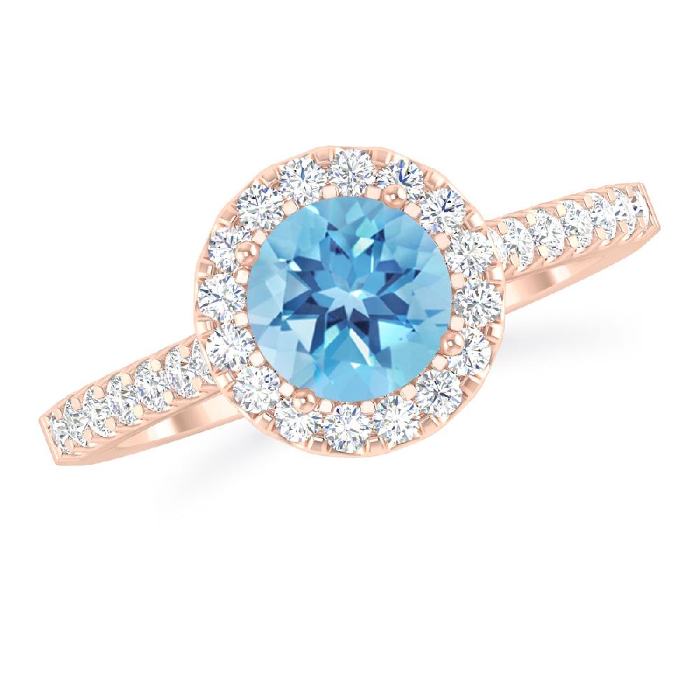 Rose Gold - Blue Topaz